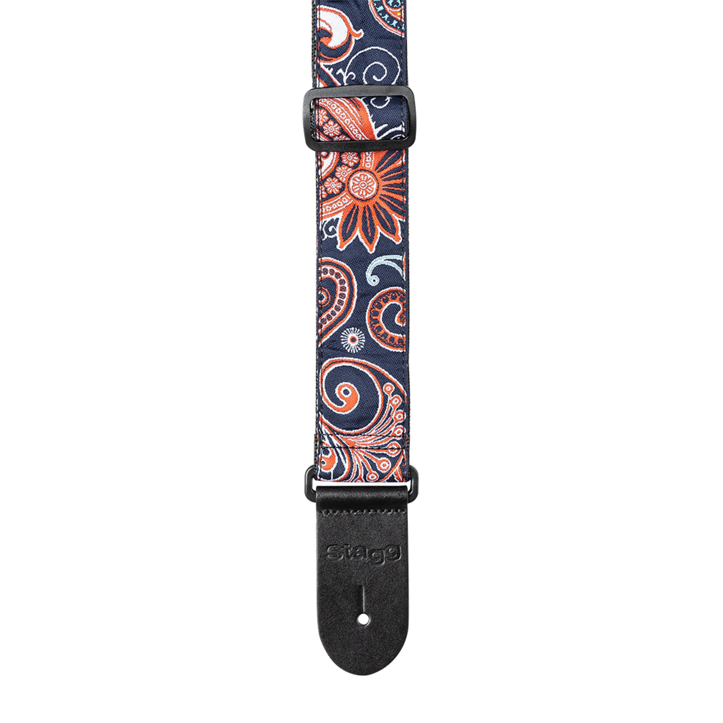 Stagg Woven Guitar Strap Paisley Pattern 2 Red 2