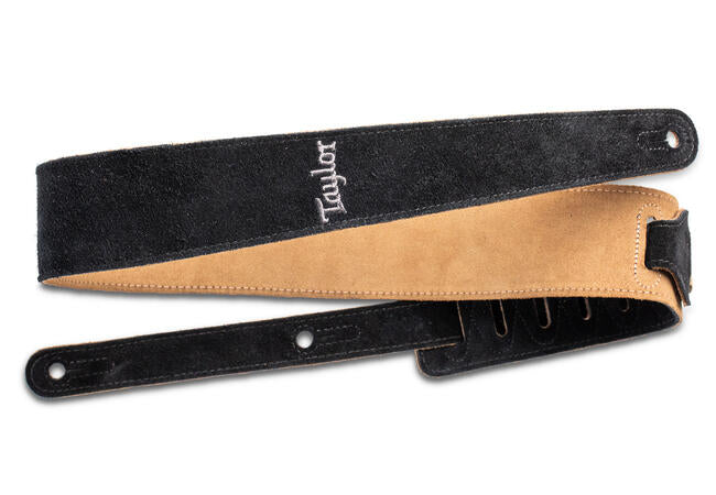 Taylor Strap,Embroidered Suede,Black,2.5"